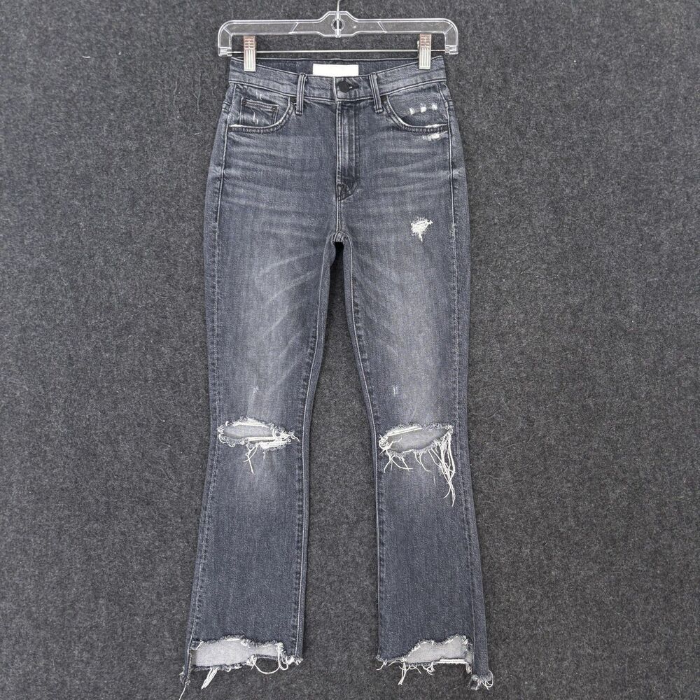 Mother Superior The Insider Crop Step Chew Jeans Women's 23 Mid Rise Distressed